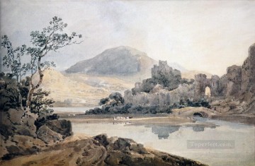 湖池の滝 Painting - キャスト水彩風景 Thomas Girtin 風景